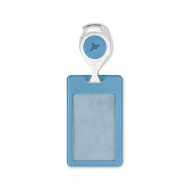 Карман для бейджа из экокожи, вертикальный с рулеткой и клипсой Flexpocket