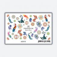 Слайдер дизайн  Имитация Аэрографии со стразами "Райские птицы" Freedecor