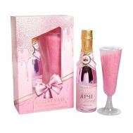 Набор "Расцветай от счастья" гель для душа, аромат шампанского, соль в бокале Чистое счастье