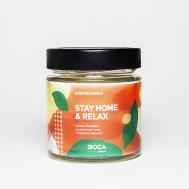 Свеча ароматическая в банке, аромат STAY HOME & RELAX: кокос, бисквит, ваниль 250 BOCA AROMA