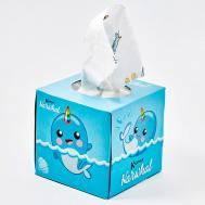 Салфетки бумажные косметические 3 слоя, с рисунком "Нарвал" KARTIKA