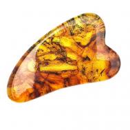 Скребок ГУАША из натурального янтаря AMBER HEART