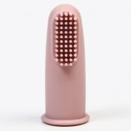 Детская зубная щетка силиконовая, прорезыватель-массажер на палец от 3 месяцев Крошка Я