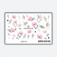 Слайдер дизайн Фольгированная Аэрография "Цветы в геометрии" silver Freedecor