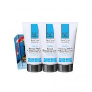 Подарочный SPA набор №12: Очищающий скраб для лица, Гель для лица, Очищающее молочко SeaCare