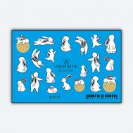 Слайдер дизайн  Имитация Аэрографии со стразами "Зайчата на луне" Freedecor