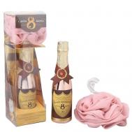 Набор "Ты достойна самого лучшего", гель для душа в золотой бутылке, мочалка Чистое счастье