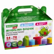 Пластилин тесто для лепки  KIDS крышки - штампики, сундучок Brauberg