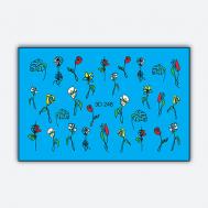 Объемный 3D слайдер дизайн "Цветочные силуэты" Freedecor