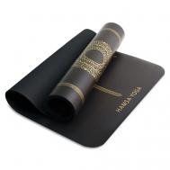 Спортивный коврик для йоги и фитнеса, Нескользящий резиновый коврик премиум 183х68х0.6 см HAMSA YOGA