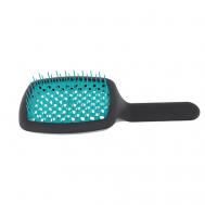 Щетка вентилируемая для объёмной укладки чёрно-бирюзовая Curvy Line Janeke