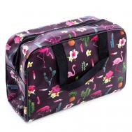 Косметичка черная с ручками "Фламинго" Romantic Color