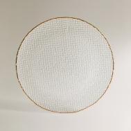 Cтеклянная тарелка с золотой каймой 33 x 2 x 33 ZARA HOME