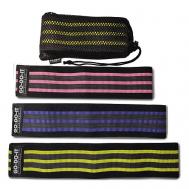 Широкие усиленные тканевые фитнес резинки (набор 3 штуки) 45-75 кг GO-DO-IT