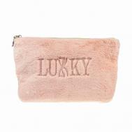 Косметичка плюшевая нежно-розовая Lukky