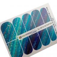 Слайдер дизайн для ногтей с глиттером Гламурный блеск 080 Полисфера