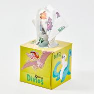 Салфетки бумажные косметические с рисунком "Динозавры" 3 слоя KARTIKA