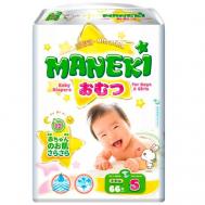Подгузники детские размер S 4-8 кг Maneki