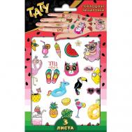 Наклейки - тату "Яркое лето", 3 листа Nd Play