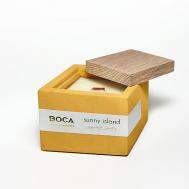 Свеча ароматическая SUNNY ISLAND в бетоне, грейпфрут, зеленый чай 130 BOCA AROMA