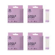 Бамбуковые Ватные палочки с органическим Розовым хлопком JUNGLE STORY