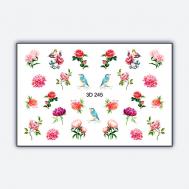 Объемный 3D слайдер дизайн "Райские цветы" Freedecor