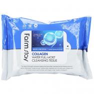 Очищающие увлажняющие салфетки Collagen Water Full Moist Cleansing Tissue FARMSTAY