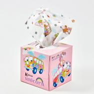 Салфетки бумажные косметические с рисунком 3 слоя "Единорог ХИППИ" KARTIKA