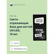 Светоотражающая база для ногтей UV/LED PRO flashing base coat PINK UP