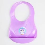 Нагрудник для кормления/слюнявчик непромокаемый пластиковый с карманом «Зайка» Крошка Я