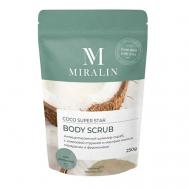 Антицеллюлитный шиммер-скраб, с кокосовой стружкой и маслами кокоса, макадамии и феромонами MIRALIN