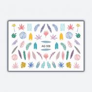 Слайдер дизайн Имитация Аэрографии "Листья и перышки" Freedecor