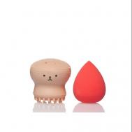 Набор Спонж-массажер для умывания + спонж для макияжа LA ROSA