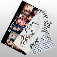 Наклейки для макияжа волны зеркальное серебро и стразы F23 VLASOVA JULIA