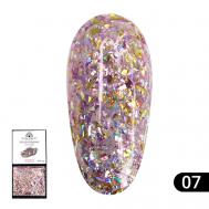 Гель-краска с глиттером, Solid Sequins color gel 01 Global Fashion