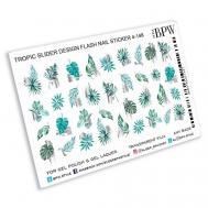 Слайдер-дизайн металлик Тропические листья с серебром BPW.Style