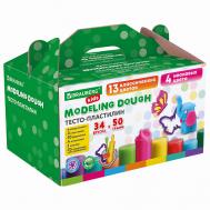 Пластилин тесто для лепки  KIDS 2 стека, 10 формочек, 4 штампика Brauberg
