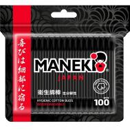 Палочки ватные B&W с черным стиком Maneki