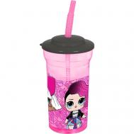 Стакан пластиковый с соломинкой и крышкой 460 мл LOL Stor