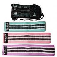 Широкие тканевые фитнес резинки (набор из 3 шт), 7-25 кг GO-DO-IT