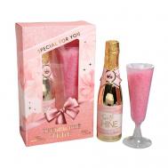 Набор "Прекрасной тебе" гель для душа, соль в бокале, аромат шампанского Чистое счастье