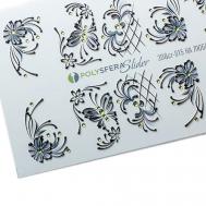 Слайдер дизайн для ногтей Объем и стразы Черные 015 Полисфера