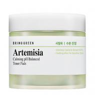 Диски для лица успокаивающие регулирующие pH кожи с полынью Artemisia Calming pH Balanced Toner Pads BRING GREEN