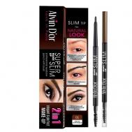 Карандаш для бровей механический с щеточкой Super Slim Alvin D'or