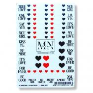 Наклейки для ногтей (самоклеющиеся слайдеры) сердечки MIW NAILS