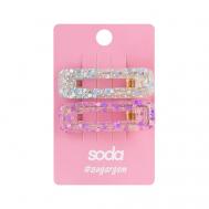 Заколки для волос с блёстками 2 шт. #sugargem SODA