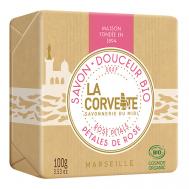 Мыло органическое для лица и тела Розовые лепестки Marseille Rose Petals Soap La Corvette