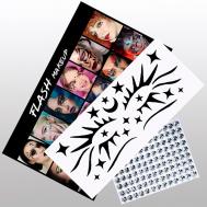 Наклейки для макияжа набор - стразы, ресницы, стрелки, черный F0401 VLASOVA JULIA