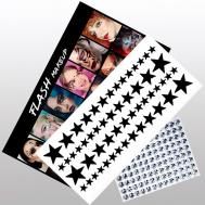 Наклейки для макияжа звезды острые черные и стразы  F07 VLASOVA JULIA