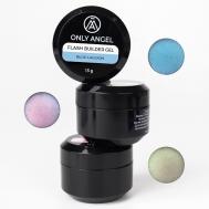 Набор гелей светоотражающих для наращивания ногтей с хлопьями юки ONLY ANGEL